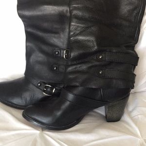 High leather boot